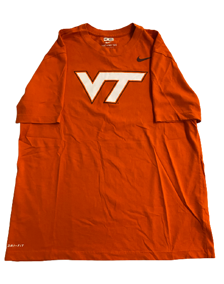 John Parker Romo Virginia Tech Football Team Issued Workout Shirt with Player Tag (Size L)