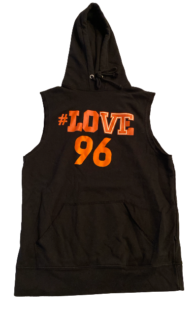 John Parker Romo Virginia Tech Football Player Exclusive Sleeveless "LOVE & JUSTICE" Hoodie with Number (Size M)