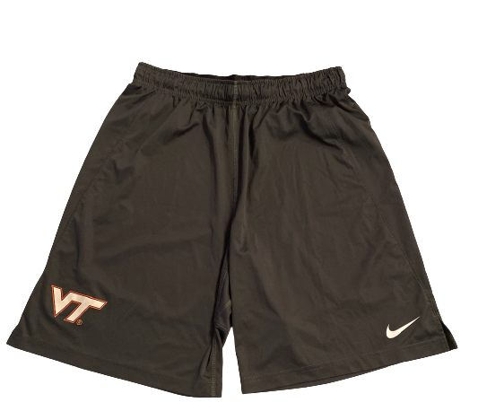 John Parker Romo Virginia Tech Football Team Issued Workout Shorts with Player Tag (Size L)