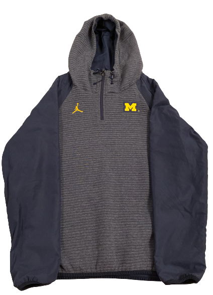 David Long Jr. Michigan Football Exclusive Quarter-Zip Jacket Pullover (Size L)