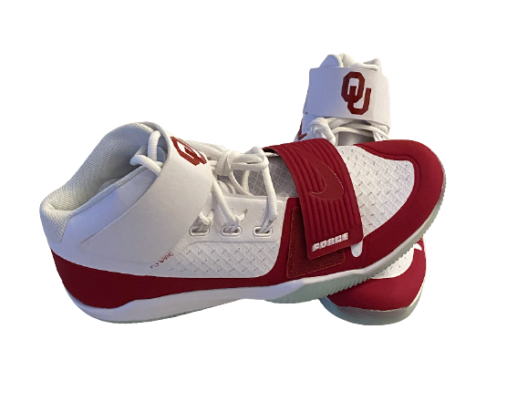 Reeves Mundschau Oklahoma Football Player Exclusive Jordan "OUDNA" Shoes (Size 12.5)