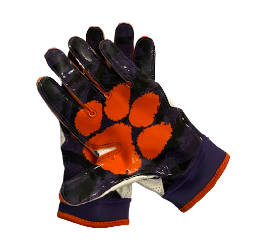 Nick Eddis Clemson Player Exclusive Football Gloves (Size XL)