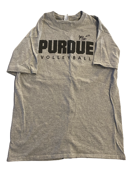 Jena Otec Purdue Volleyball SIGNED Team Issued T-Shirt (Size L)