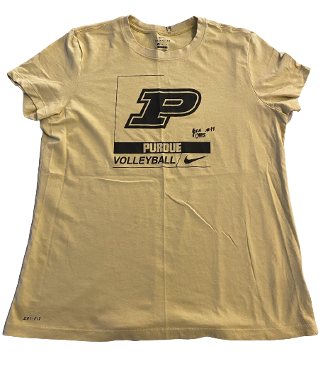 Jena Otec Purdue Volleyball SIGNED Team Issued T-Shirt (Size XL)