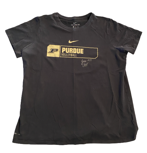 Jena Otec Purdue Volleyball SIGNED Team Issued T-Shirt (Size XL)