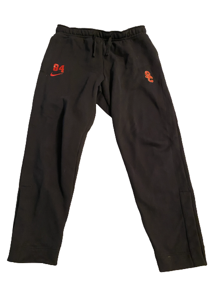 Erik Krommenhoek USC Football Team Issued Travel Sweatpants with Number (Size XL)