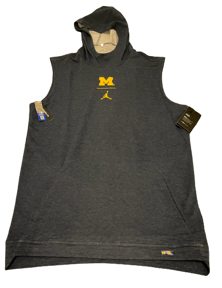 Matt Torey Michigan Football Team Issued Sleeveless Performance Hoodie (Size L)