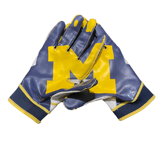 Matt Torey Michigan Football Player Exclusive Football Gloves (Size XL)