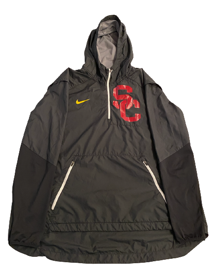 Erik Krommenhoek USC Football Team Issued Quarter-Zip Windbreaker Jacket (Size 2XL)