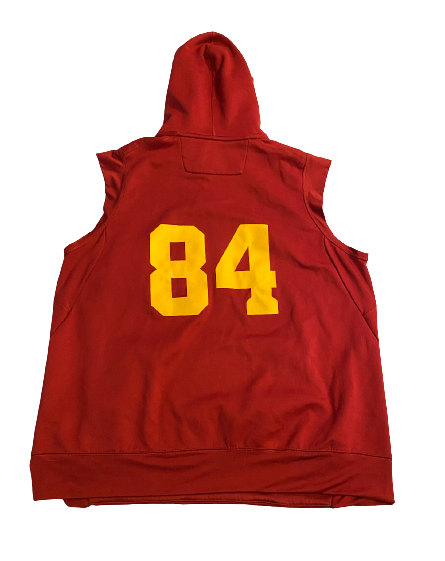 Erik Krommenhoek USC Football Exclusive Sleeveless Performance Hoodie with Number on Back (Size XL)
