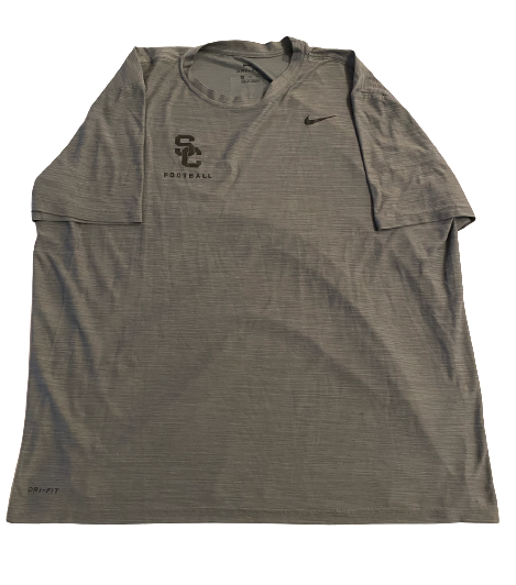 Erik Krommenhoek USC Football Team Issued Workout Shirt with Number on Back (Size 2XL)
