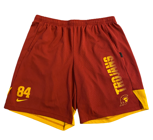 Erik Krommenhoek USC Football Team Issued Workout Shorts with Number (Size XL)