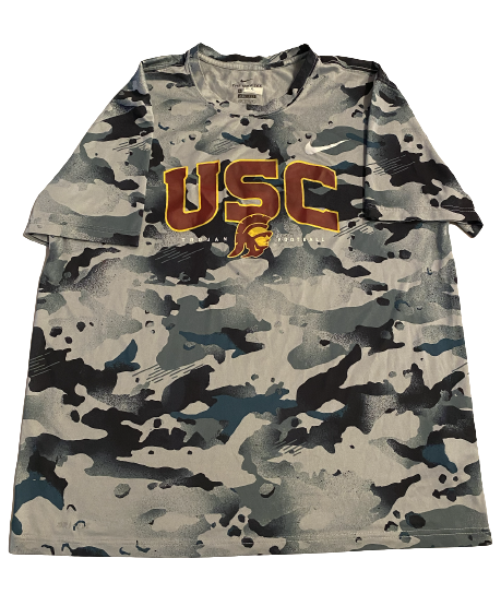 Erik Krommenhoek USC Football Player Exclusive "TIP OF THE SPEAR" Workout Shirt (Size XL)