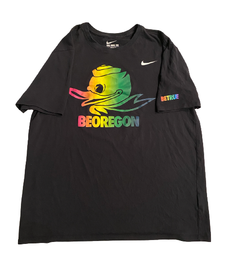 Nate Heaukulani Oregon Football Exclusive "BEOREGON" T-Shirt (Size L)