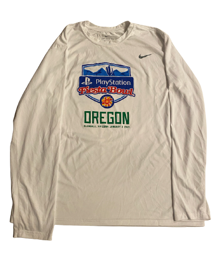Nate Heaukulani Oregon Football Exclusive PlayStation Fiesta Bowl Long Sleeve Shirt (Size XL)