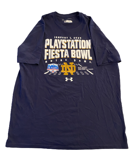 Adam Shibley Notre Dame Football Team Issued PlayStation Fiesta Bowl T-Shirt (Size XL)