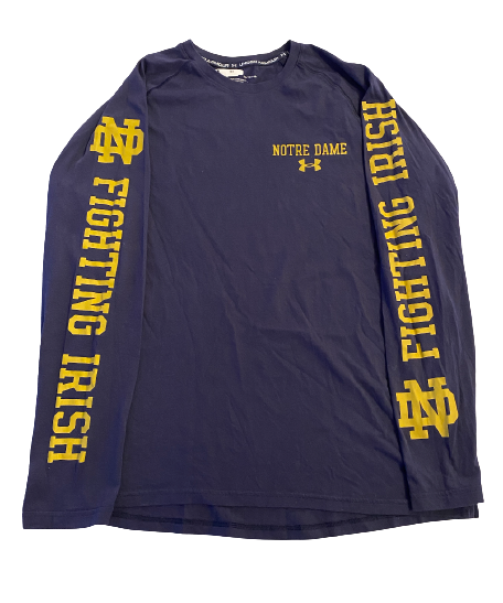 Adam Shibley Notre Dame Football Team Issued Long Sleeve Shirt (Size XL)