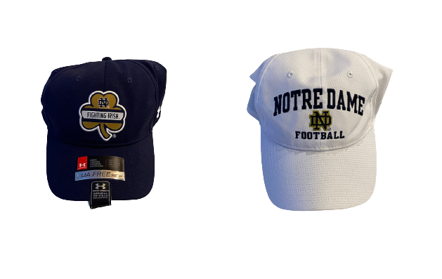 Adam Shibley Notre Dame Football Team Issued Set of (2) Hats