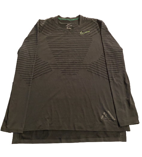Nate Heaukulani Oregon Football Exclusive Long Sleeve Workout Shirt (Size XL)