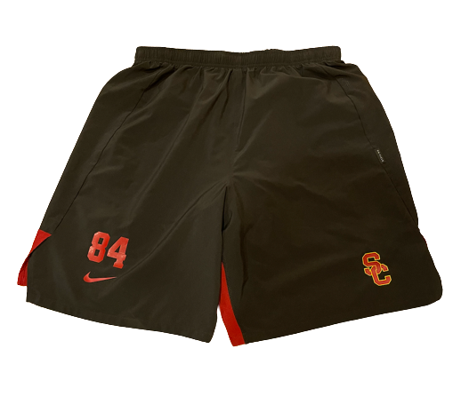 Erik Krommenhoek USC Football Team Issued Workout Shorts with Number (Size XL)