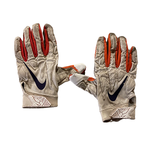 Nyles Pinckney Clemson Player Exclusive Game Worn Football Gloves (Size 3XL)