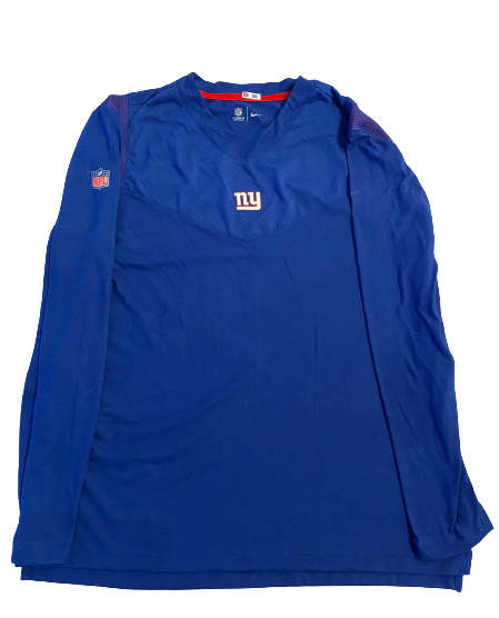 Alex Bachman New York Giants Team Issued Long Sleeve Shirt with Player Tag (Size XL)
