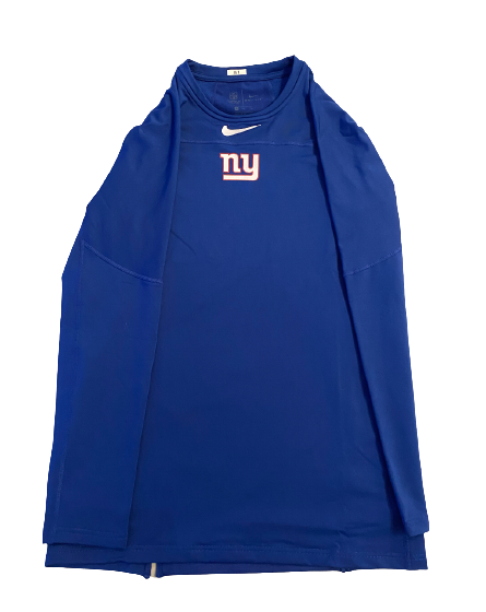 Alex Bachman New York Giants Team Issued Long Sleeve Workout Shirt (Size XL)