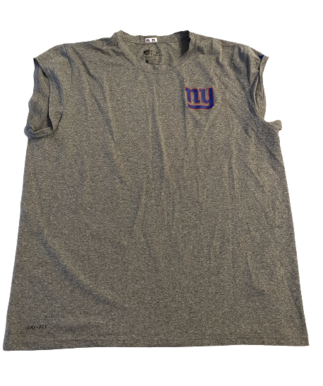 Alex Bachman New York Giants Team Issued Workout Tank with Player Tag (Size XL)