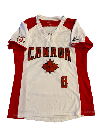 Victoria Hayward Team Canada Softball SIGNED Game Jersey (Size S)