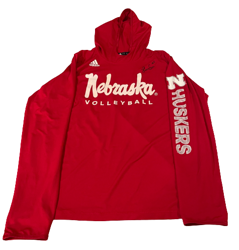 Lexi Sun Nebraska Volleyball SIGNED "NEBRASKA VOLLEYBALL" Performance Hoodie (Size XL)