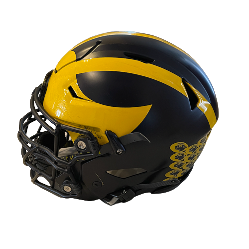 Stephen Spanellis Michigan Football 2019-2020 Game Worn Helmet (with Citrus Bowl Sticker) *RARE*