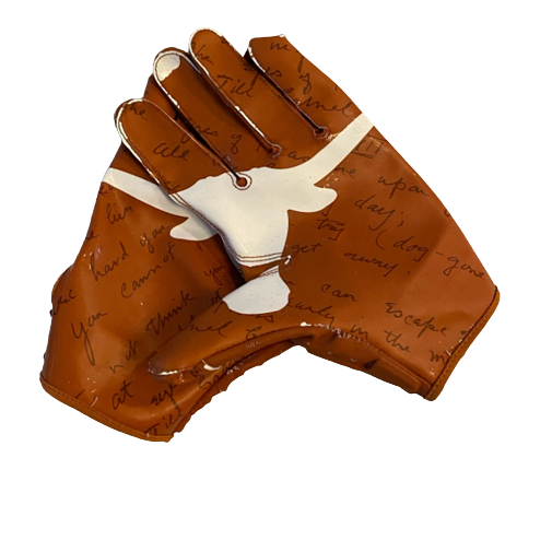 Collin Johnson Texas Player Exclusive Football Gloves (Size XL)