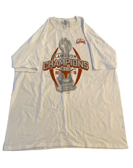 Collin Johnson Texas Football "2019 Alamo Bowl Champions" T-Shirt (Size XL)