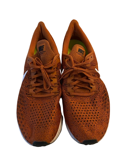 Collin Johnson Texas Football Team Issued Burnt Orange Nike Shoes (Size 12.5)