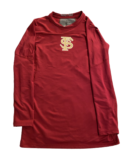 Chase Haney Florida State Baseball Team Issued Long Sleeve Thermal Compression Shirt (Size 2XL)