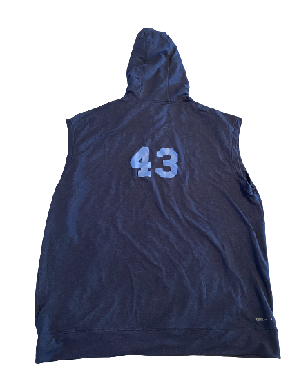 Braden Hunter North Carolina Football Exclusive Pre-Game Sleeveless Hooded Warm-Up with Number (Size XL)