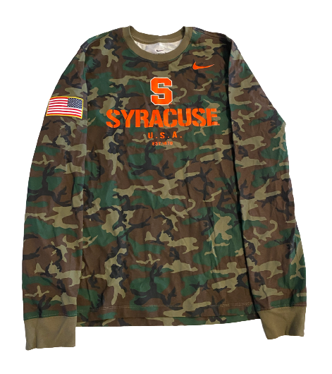 AJ Calabro Syracuse Football Exclusive Camo Long Sleeve Shirt (Size L)