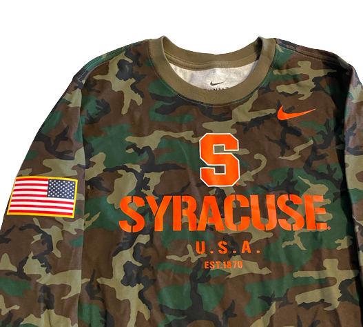 AJ Calabro Syracuse Football Exclusive Camo Long Sleeve Shirt (Size L)