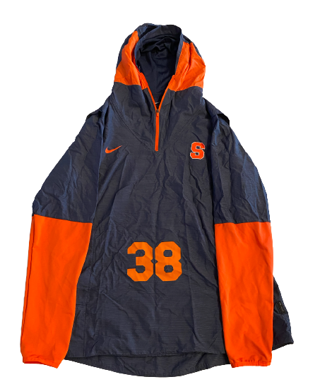 AJ Calabro Syracuse Football Exclusive Pre-Game Warm-Up Hooded Pullover with Number (Size L)