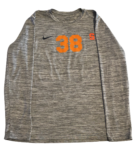 AJ Calabro Syracuse Football Exclusive Long Sleeve Workout Shirt with Number (Size L)