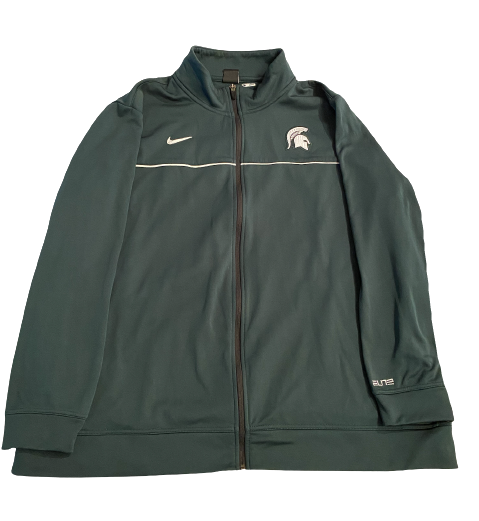 Kevin Jarvis Michigan State Football Team Issued Travel Jacket (Size 3XL)
