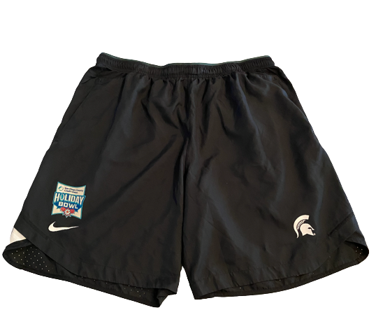 Kevin Jarvis Michigan State Football Team Exclusive Holiday Bowl Shorts (Size 3XL)