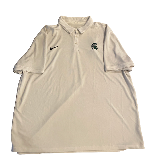 Kevin Jarvis Michigan State Football Team Issued Travel Polo (Size 3XL)