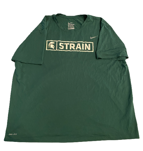 Kevin Jarvis Michigan State Football Team Exclusive "STRAIN" Workout Shirt (Size 3XL)