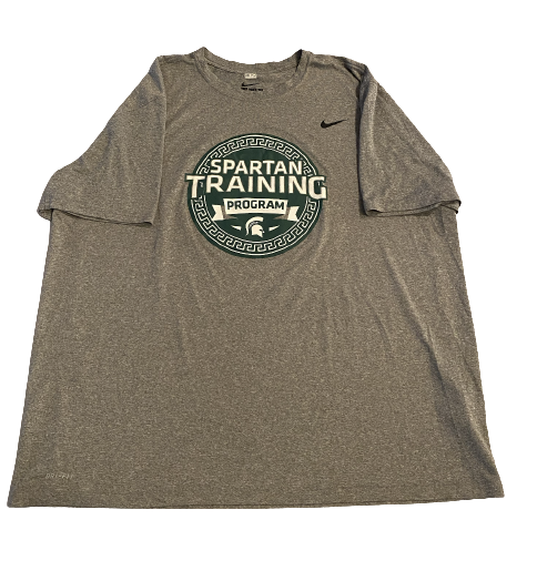Kevin Jarvis Michigan State Football Team Exclusive "Spartan Training Program / Do More" Strength Shirt (Size 3XL)