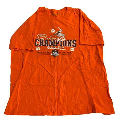 Kelly Bryant Clemson Football Team Issued 2015 & 2016 ACC Champions Shirt (Size 2XL)