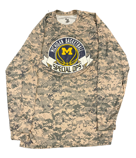 Michigan Basketball Player Exclusive "SPECIAL OPS" Long Sleeve Shirt (Size L)