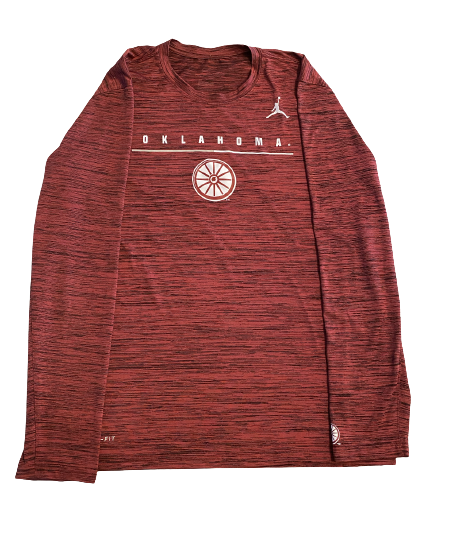 Reeves Mundschau Oklahoma Football Long Sleeve Jordan Shirt (Size L)