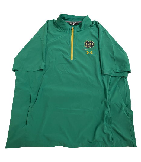 Mike McCray Notre Dame Football Under Armour Quarter-Zip Short Sleeve Pullover (Size 3XL)