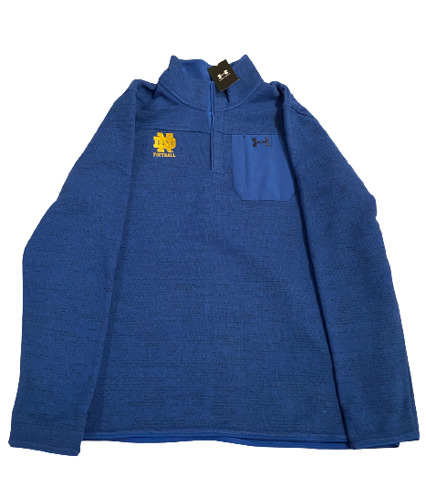Mike McCray Notre Dame Football Under Armour Casual Buttoned Pullover (Size 2XL)